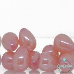 2 Pz Perla Goccia in Acrilico Candy Jelly 15x12mm tono Rosa Lucido