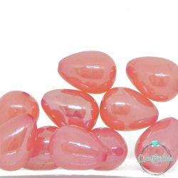 2 Pz Perla Goccia in Acrilico Candy Jelly 15x12mm tono Rosa Scuro  Lucido