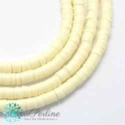 1 filo  Perle in Fimo Heishi Bianco  Antico 6mm