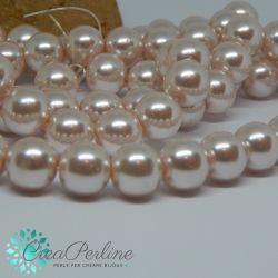 15  Pz  perla in vetro cerato 12 mm Cipria Rosa antico  perlato