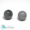 2 Pz Perla in Acrilico resina imitazione pietre dure Agata grigio 18mm