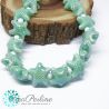 2 Pz perla stella marina in Ceramica Glaze Verde Tiffany20x17mm