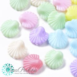Perle in acrilico Conchiglia colore pastello 13,5x13,5mm- 30 pz
