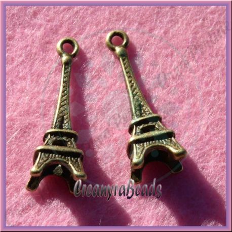 5 Pz Charms Ciondolo Torre Eiffel in argento tibetano bronzo  24 mm