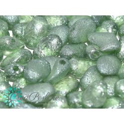 20 pz Tulip Petals 6x8mm in vetro di boemia Crystal Etched Teal Luster