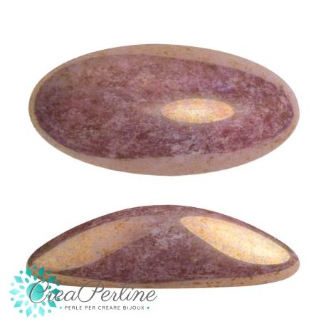 Cabochon 3D Athos® par Puca® Opaque Mix Violet/Gold Ceramic Look 20x10 mm