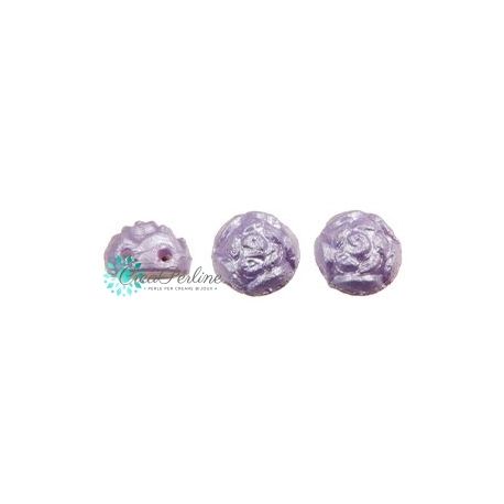 Cabochon Roseta doppio foro 6 mm colore Powdery Lavender 10 pz