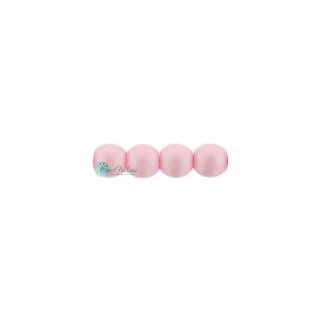 50 Pz Perle in vetro di boemia tonde Powdery Pastel Pink 4 mm