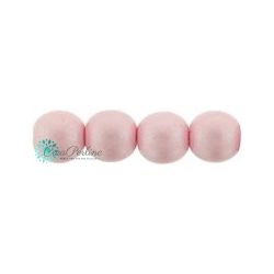 30 Pz Perle in vetro di boemia tonde  Powdery Pastel Pink 6 mm