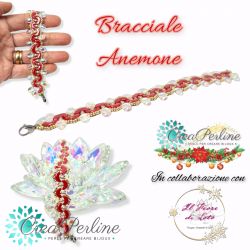 Kit CombIdea Bracciale Anemone Rosso  in collaborazione con il Fiore di Loto Bijoux