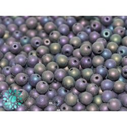 Perla in Vetro di Boemia 4 mm - Jet matted purple iris - 50 pezzi