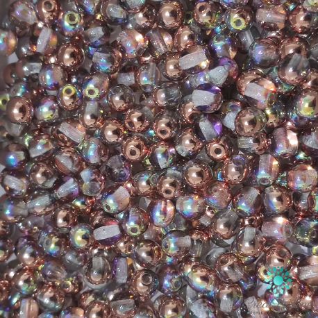 Perla in Vetro di Boemia 3 mm - Crystal Copper Rainbow - 50 pezzi