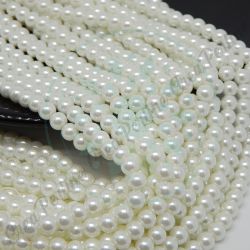 1 Filo +/-79pz  perla in vetro cerato 6 mm Bianco Perla