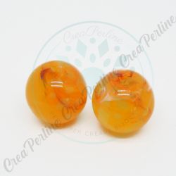 2 Pz Perla in Acrilico resina imitazione pietre dure Ambra Gialla 18mm