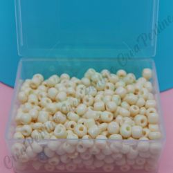 Perle di Conteria in vetro  4 mm  Vaniglia - 15 grammi