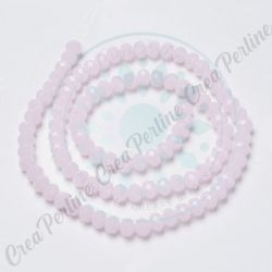 1 Filo perle in vetro sfaccettato Quarzo Rosa  3x2 mm rondella 