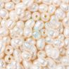 Perla di Fiume Panna calibro 7-10 mm foro largo 1,6mm - 5 Pezzi