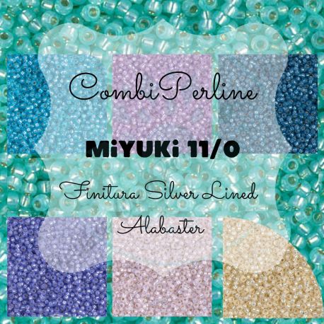 CombiPerline miyuki 11/0 Finitura Silver Lined Alabaster 35 gr 