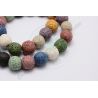 Perle in pietra lavica 8 mm naturale colori della terra +/- 52 pezzi 