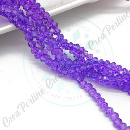 Rondelle Cipollotti cristalli briolette 4x3mm Qs Clear Violet  - 50 pezzi