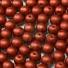 50 Pz Perle in vetro di boemia tonde  METALLIC LAVA RED 3 mm