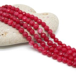 Perline pietre dure agata sfaccettata 4 mm Rosso-1 filo (+/- 92 pz)