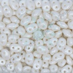 Perline Superduo 5x2,5mm Pearl Shine White Czech Shield  5gr