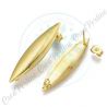 1 Paio Perno orecchini In Acciaio tono oro Navetta  40mm
