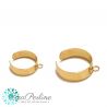 Base anello regolabile  -  acciaio tono oro 18 k - 1 anellina per ciondoli - 1 Pezzo