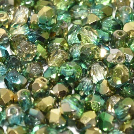 Perle Mezzi Cristalli fire polished 3 mm - Crystal Sunny Magic Green - 50 pezzi
