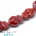 Perla Cuore Sacro in Ceramica Dark Red Glaze - 2 Pezzi