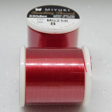 Filo Miyuki per tessitura embroidery Rosso Red 8 50 mt 0.25