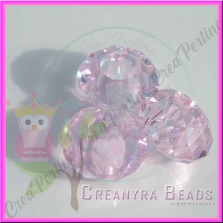 Perla Stile pandora mezzo cristallo briolette rosa 15x8 mm