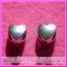 Perla foro largo cuore liscio in metallo argentato antico 10 mm
