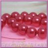 10  Pz  perla in vetro cerato 14 mm rosso lampone