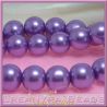10  Pz  perla in vetro cerato 14 mm lilla