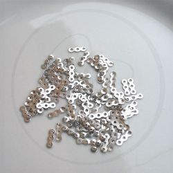 50 Pz Separatore 3 fori lamina in metallo tono platino  10x3  mm