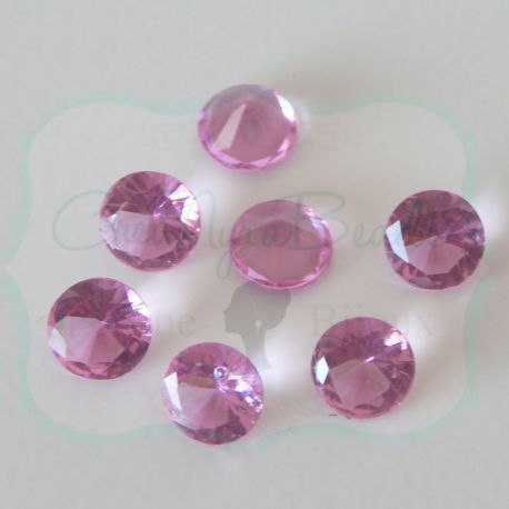 50 Pz Strass Rosa Geranio 8 mm taglio diamante in acrilico (resina trasparente rosa)