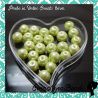 25 Pz  perla in vetro cerato 8 mm verde mela