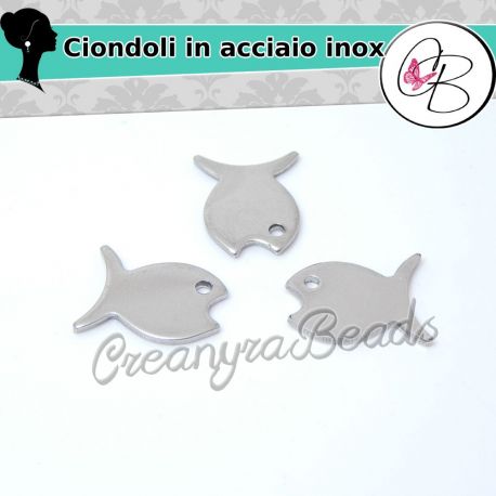 3 Pz Ciondolo charms Stella 3d in acciaio inossidabile