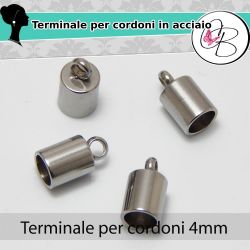 6 Pz Terminale in acciaio inossidabile  per cordoni 4  mm