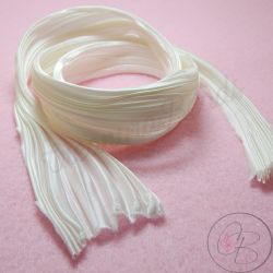10 Cm Nastro Seta Shibori colore Bianco